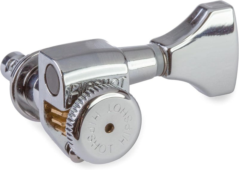 Hipshot 6GLO Grip-Lock Locking Guitar Tuning Machines 3+3 - Universal Mounting Plate UMP included - Chrome - Image 2